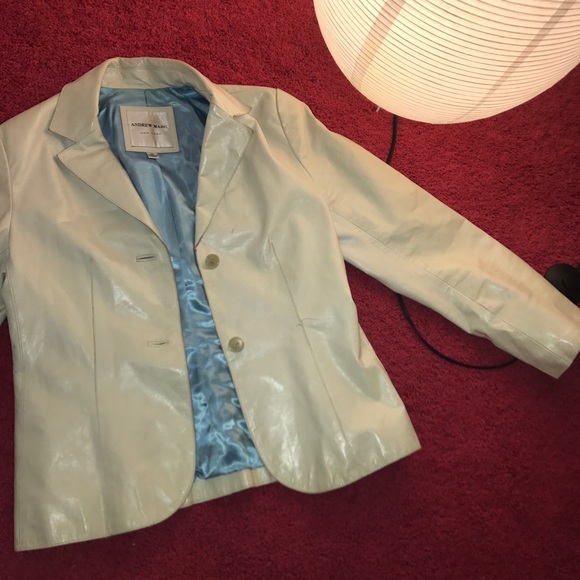 Andrew Mark Leather White Jacket - Picture 6 of 6